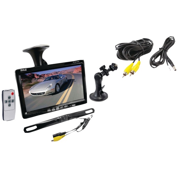 Pyle Window 7" Suction-Mount LCD Widescreen Monitor and License-Plate-Mount PLCM7500